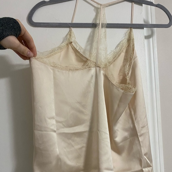 Rachel Zoe Beige Satin Camisole with Lace Trim and Racerback Size XS - Picture 5 of 9